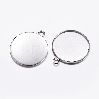 Tarnish Resistant 304 Stainless Steel Pendant Cabochon Settings LS-STAS-K146-054-25mm-1