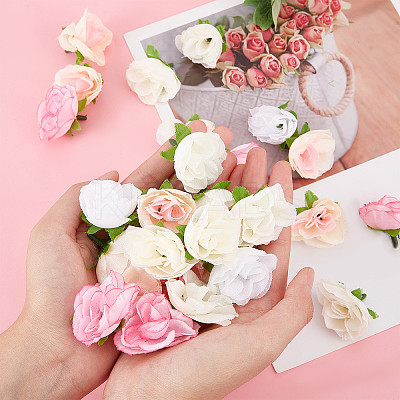 100Pcs 4 Colors Cloth Imitation Rose AJEW-CP0001-84-1