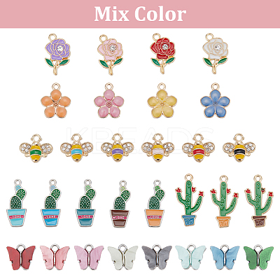 72Pcs 6 Style Alloy Pendants ENAM-NB0002-07-1