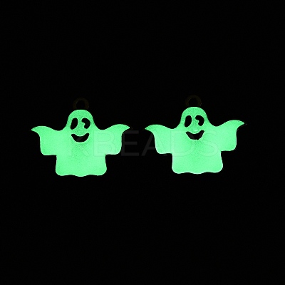 Halloween Theme Rack Plating Luminous Alloy Enamel Pendants ENAM-N056-238P-1