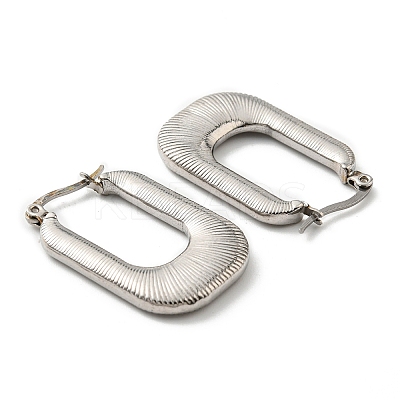 Non-Tarnish 304 Stainless Steel Rectangle Hoop Earrings for Women EJEW-F319-01P-1