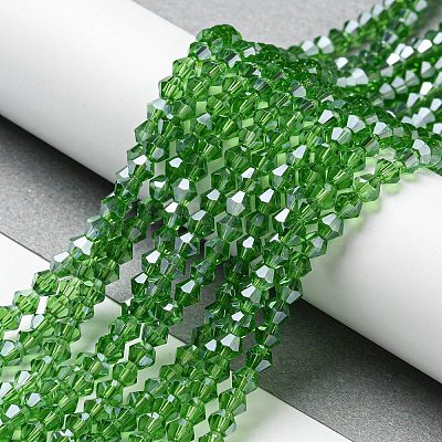 Transparent Electroplate Glass Beads Strands GLAA-F029-2mm-C03-1