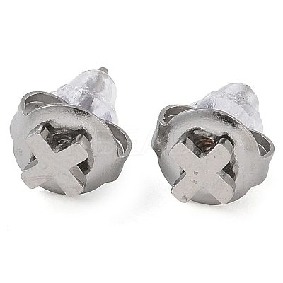 304 Stainless Steel Stud Earrings for Women EJEW-B109-04B-P-1
