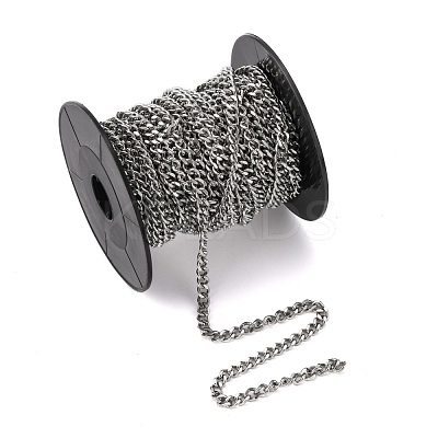 Tarnish Resistant 304 Stainless Steel Twist Chains CHS-K001-19-4.5mm-1