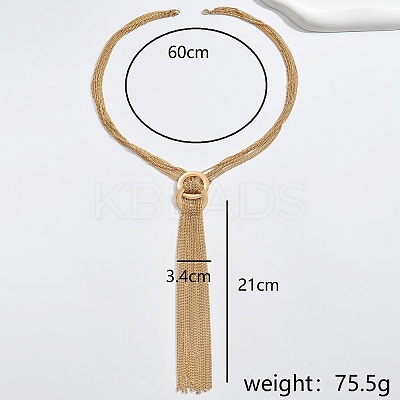 201 Stainless Steel Tassel Necklaces for Women MO2717-1-1