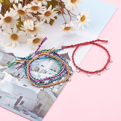 Adjustable Nylon Thread Braided Bead Bracelets BJEW-JB06058-1