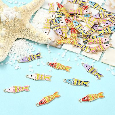 40Pcs 5 Colors Alloy Enamel Pendants ENAM-CJ0007-46-1