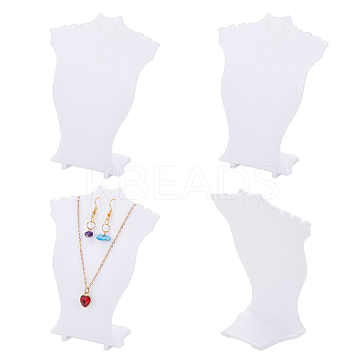 Bust Shaped Plastic Slant Back Necklace Jewelry Storage Rack ODIS-WH0099-35-1
