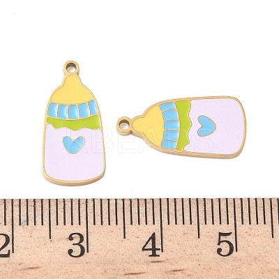 304 Stainless Steel Enamel Pendants X1-STAS-G360-04G-03-1