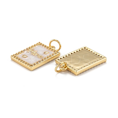 Mother's Day Brass Micro Pave Clear Cubic Zirconia Pendants X-ZIRC-A020-17G-1