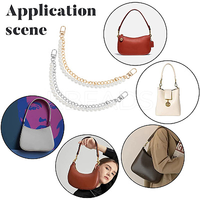 4Pcs 2 Colors ABS Imitation Pearl Beads Mobile Straps AJEW-BBC0002-45-1
