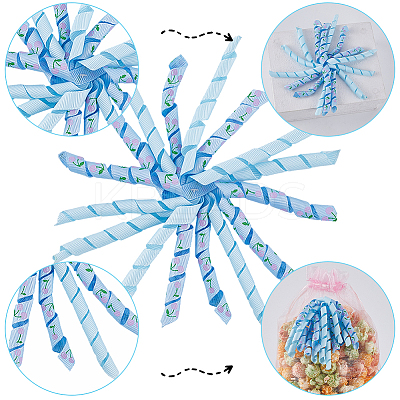 8Pcs Cloth Curly Ribbon Bows AJEW-SP0001-48F-1