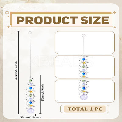 Alloy Glass Octagon & Round Rotating Suncatchers HJEW-WH0001-31P-02-1