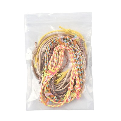14Pcs 7 Colors Cotton Cord Bracelet Set for Men Women BJEW-FS00025-03-1