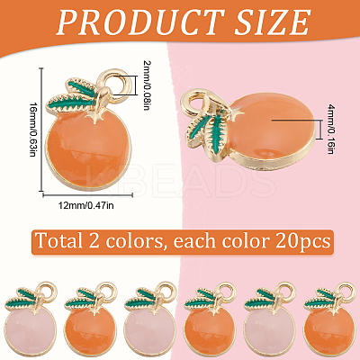 40Pcs 2 Colors Alloy Enamel Pendants ENAM-SC0005-30-1