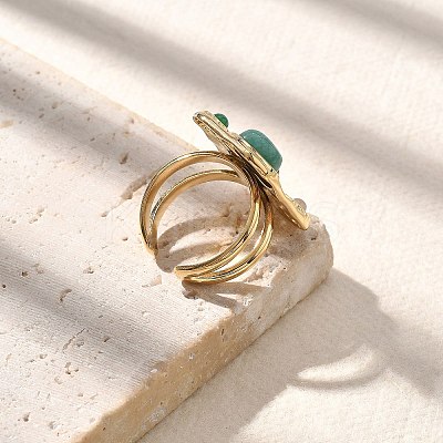 Natural Carnelian & Jade Finger Rings STAS-Z112-03G-1