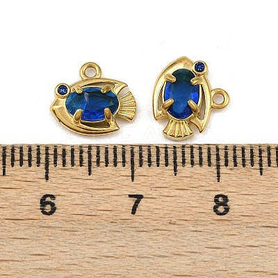 304 Stainless Steel Rhinestone Charms STAS-H242-05G-03-1