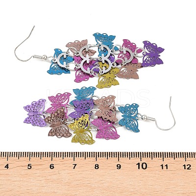 430 Stainless Steel Dangle Earrings EJEW-B157-01D-1