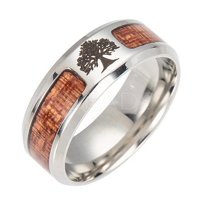 Tree of Life Enamel Finger Rings FIND-PW0020-08G-1