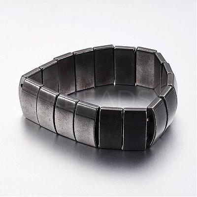 Valentines Gift for A Guy Stretchy Magnetic Synthetic Hematite Bracelet IMB002-1