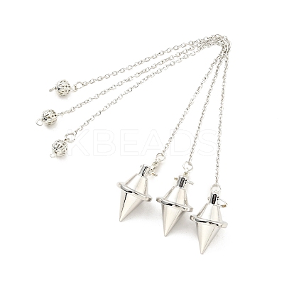 Brass Cable Chain Pointed Dowsing Pendulums HJEW-D004-04P-1