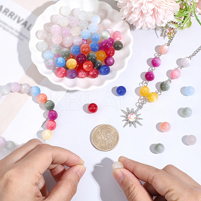 112Pcs 7 Colors Transparent Resin UV Reactive Beads RESI-PA0001-40B-1