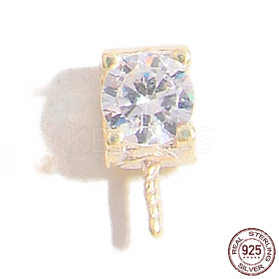 Rhodium Plated 925 Sterling Silver Pin Peg Bails STER-Z005-10P-1