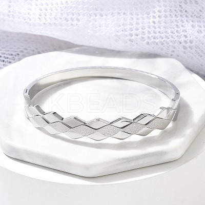 304 Stainless Steel Hinged Bangles for Women BJEW-A011-15P-1