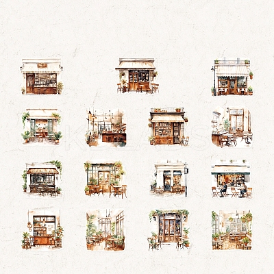 30Pcs 15 Styles PET Stickers STIC-P018-C04-1