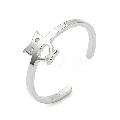304 Stainless Steel Adjustable Cuff Rings RJEW-Z105-01P-03-1