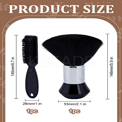 2Pcs 2 Styles Nylon Cleaning Brush & Barber Blade Cleaning Brush MRMJ-LP0001-13-1
