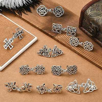 10Pcs 10 Styles Alloy Sweater Shawl Clips Brooches AJEW-CJ0001-66-1