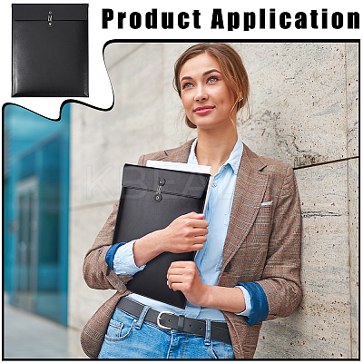 2Pcs A4 PU Leather Stationery Storage Pockets AJEW-BC0009-22A-1