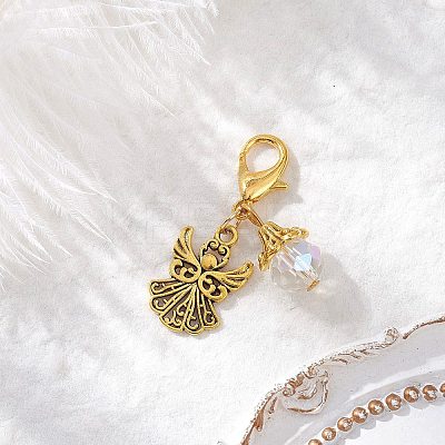 Tibetan Style Alloy Angel Pendant Decorations HJEW-JM03837-01-1