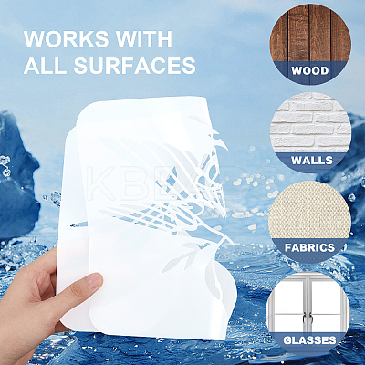 1 Set Floral PET Hollow Out Drawing Painting Stencils DIY-MA0001-40-1