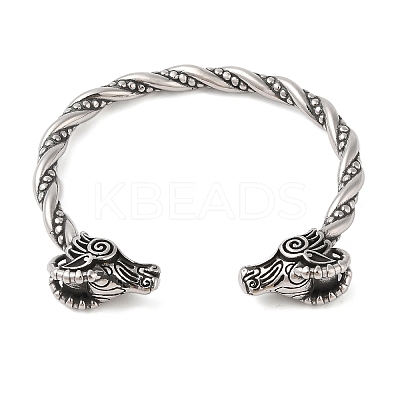 Viking 304 Stainless Steel Open Cuff Bangles for Men BJEW-U001-07G-G-1