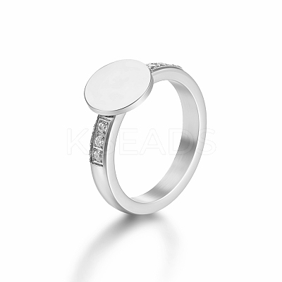 Elegant 304 Stainless Steel Round Rhinestone Ring Suitable for Daily Wear for Women LL7523-6-1