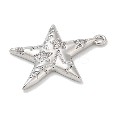 Rack Plating Brass Micro Pave Cubic Zirconia Pendants X-KK-L224-015P-1