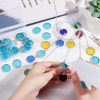 30Pcs Colored Glass Mosaic Tiles DIY-OC0009-45F-1