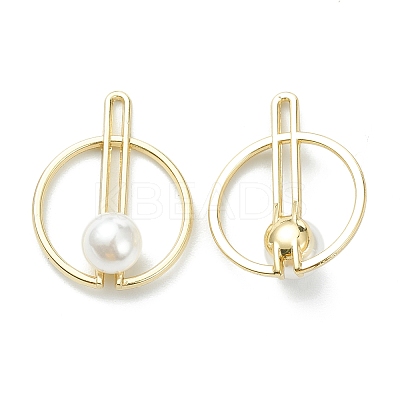 Alloy Pendants with Acrylic Pearl Beads LS-PALLOY-E580-15LG-1