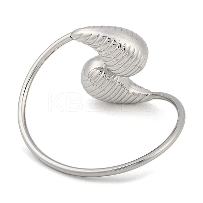 Non-Tarnish 304 Stainless Steel Grooved Teardrop Bangles BJEW-M042-02P-1