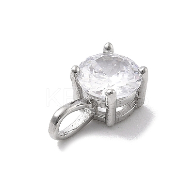 925 Sterling Silver with Cubic Zirconia Charms STER-Q004-04P-1