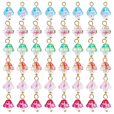 120Pcs 6 Colors Electroplate Glass Charms GLAA-SC0001-70-1