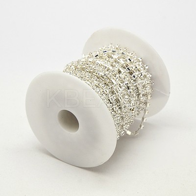 PVD Vacuum Plating Brass Rhinestone Cup Strass Chains KK-M131-04B-1