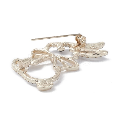 Rhinestone Hollow Rabbit Brooch JEWB-M027-02LG-1