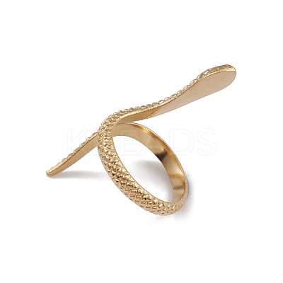 Ion Plating(IP) 304 Stainless Steel Snake Open Cuff Ring Findings RJEW-G285-25G-1