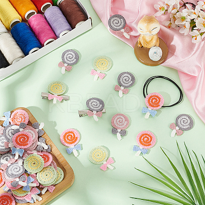 48Pcs 4 Colors Polyester Embroidery Sew on Appliques PATC-FG0002-01-1