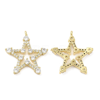 Brass with Cubic Zirconia Pendants KK-G471-04G-1