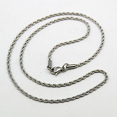 Tarnish Resistant 304 Stainless Steel Necklaces Men's Rope Chain Necklaces NJEW-G038-101-1
