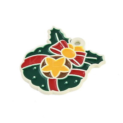 Christmas Theme Spray Painted Alloy Enamel Pendants ENAM-Z020-01L-1